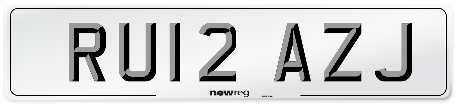 RU12 AZJ Number Plate from New Reg
